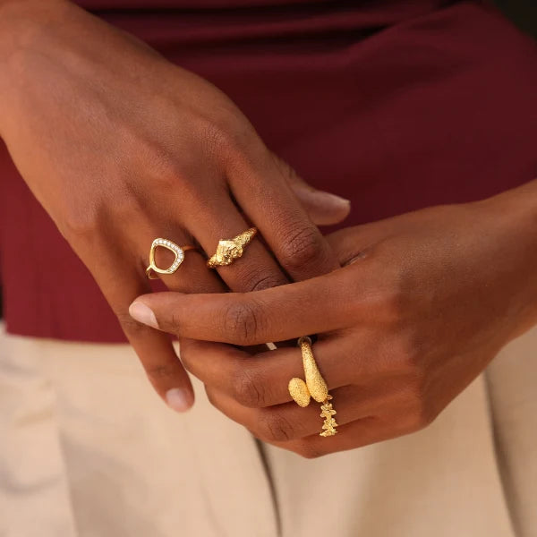 Titania ring gold plated